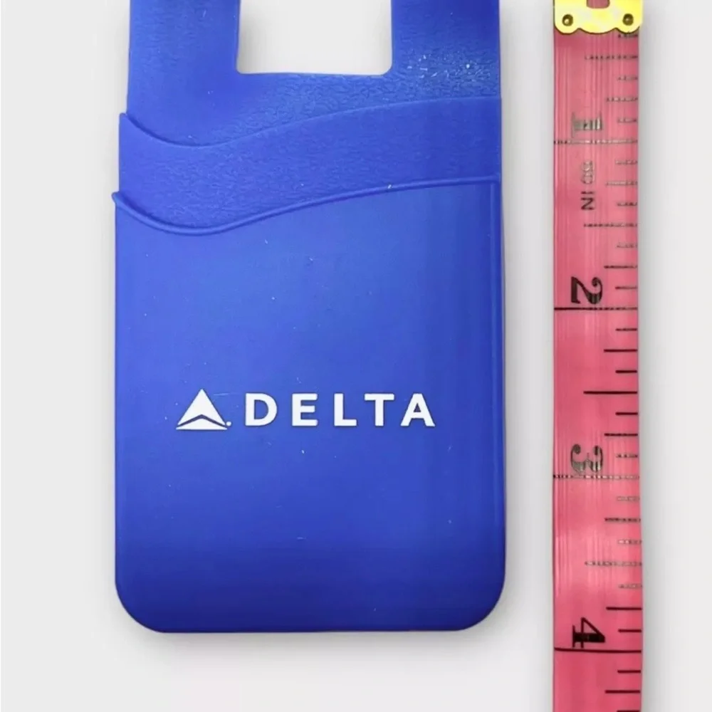 Delta Air Lines Blue Silicone Phone Wallet W/ 4 Airbus Pilot Trading Cards New